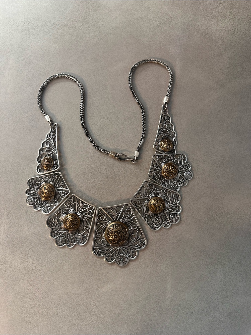 Antique-Style sterling silver statement necklace